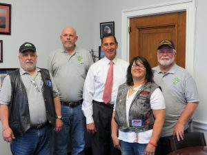 L-R, Frank C Maimone (ABATE State Membership), Pat Boylan (ABATE State President), Congressman Frank Lo Biondo, Keiko Schrottke (ABATE Peach Country Chapter) and Jim Parker (ABATE State Legislative Director). Note: as a result of Bikers Inside The Beltway Lobbying efforts Congressman co-sponsored H.R. 4715  Known as "Recognizing the Protection of Motor Sports Act" the bill protects the rights of Americans to modify their vehicles for racing. 